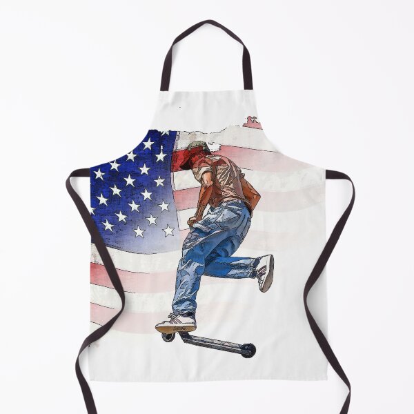 Item preview, Patriotic Scooter Rider and US Flag Artwork designed and sold by NaturePrints.