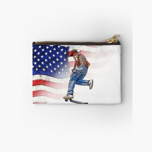Item preview, Patriotic Scooter Rider and US Flag Artwork designed and sold by NaturePrints.