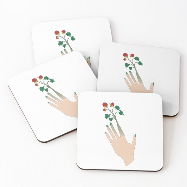 Item preview, green hand growing cherry tomatoes designed and sold by mmkaderly.