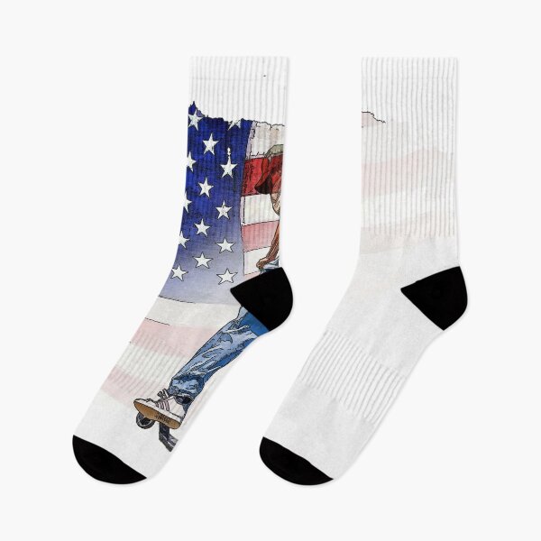 Item preview, Patriotic Scooter Rider and US Flag Artwork designed and sold by NaturePrints.