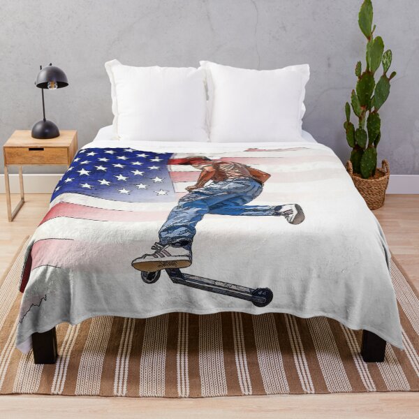 Item preview, Patriotic Scooter Rider and US Flag Artwork designed and sold by NaturePrints.