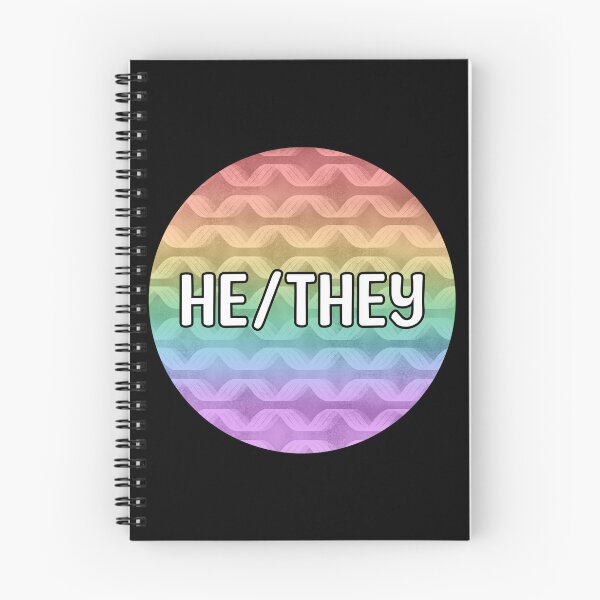 Item preview, He/They Rainbow Pronouns designed and sold by Mickey Kyan.