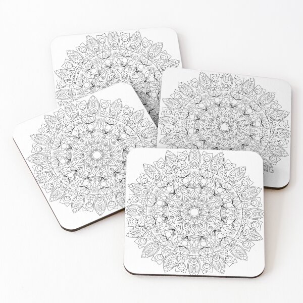 Item preview, Mandala Inspired Design in Black & White #6 designed and sold by ZenDrawings.