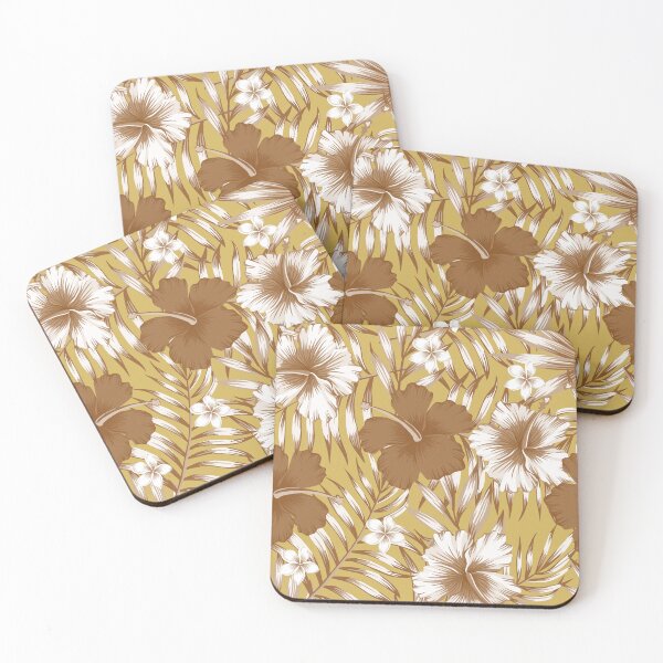 Item preview, Gold and White Flower Pattern designed and sold by printheavenart.