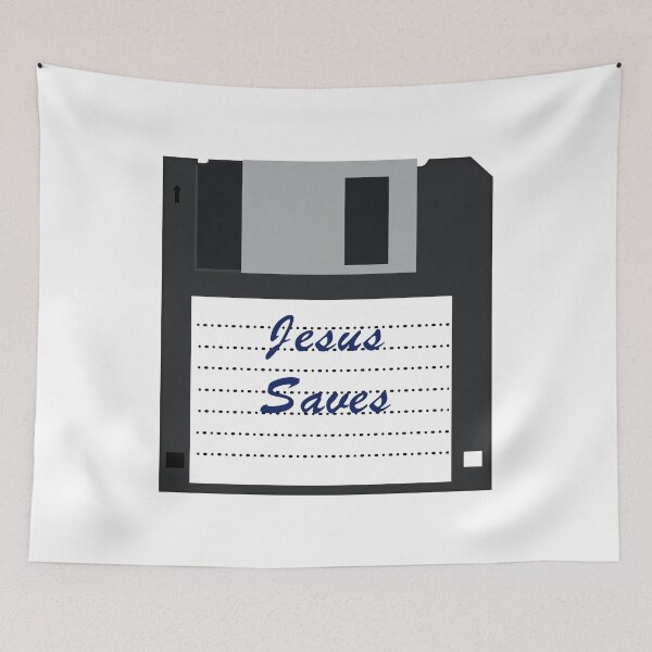 Item preview, Jesus Saves Diskette Design designed and sold by Blondiabshop.