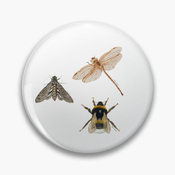 Item preview, Watercolor Insect Set - Dragonfly + Moth + Bumblebee designed and sold by Malu-Iriarte.