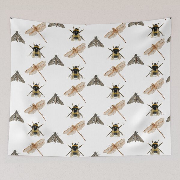 Item preview, Watercolor Insect Set - Dragonfly + Moth + Bumblebee designed and sold by Malu-Iriarte.