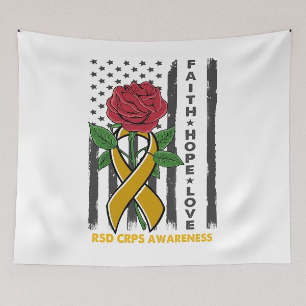 Item preview, Faith Hope Love RSD CRPS Awareness American Flag designed and sold by Kohend.