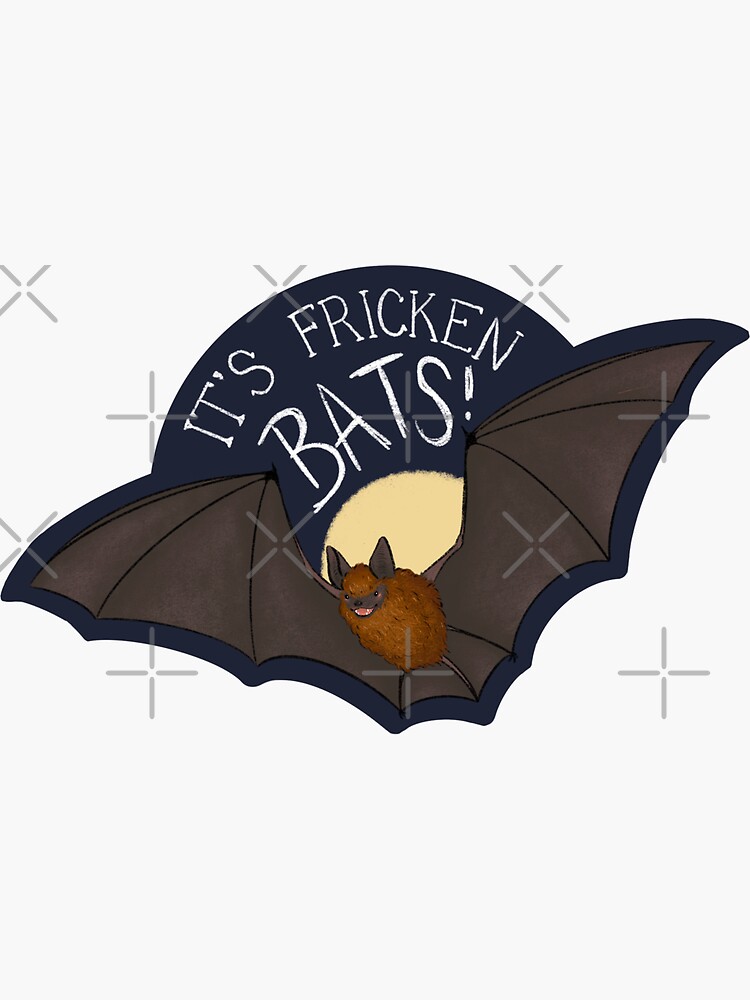 Thumbnail 3 of 3, Sticker, It’s Fricken Bats! designed and sold by InkAndSwords.