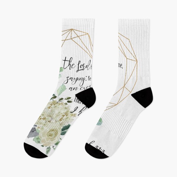 Item preview, Jeremiah 31:3 I Have Loved You With An Everlasting Love,  Floral Christian Scripture, God's Love, Watercolor Bible Verse  designed and sold by Dzhenka-Balimez.