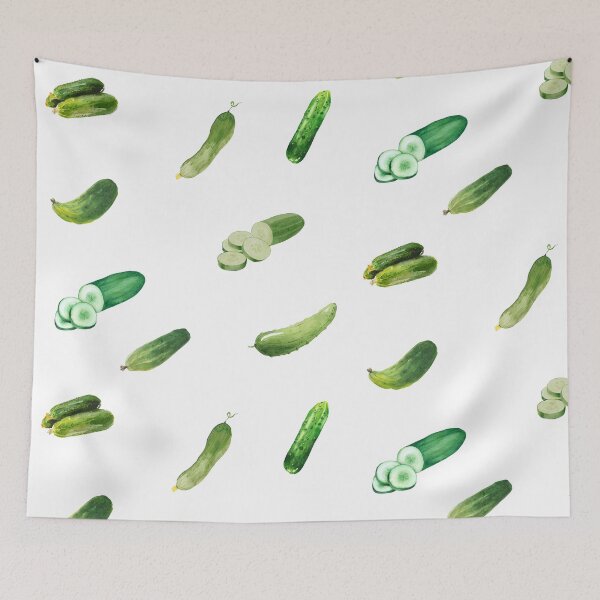 Item preview, Watercolor Green Cucumbers and Cucumber Slices designed and sold by silviaol.