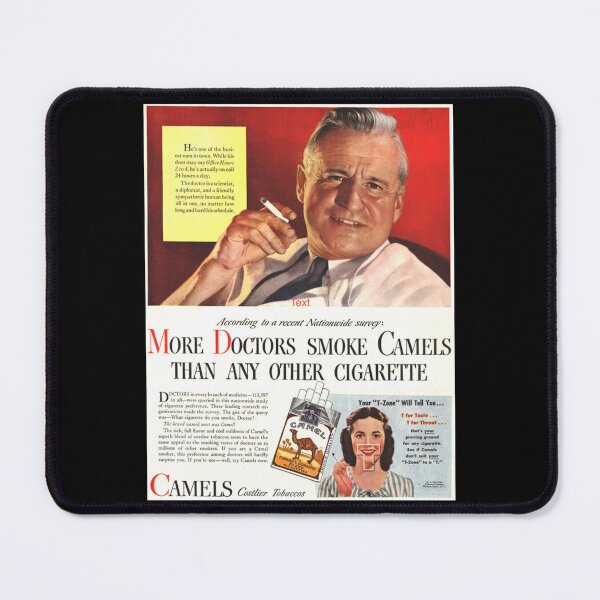 Item preview, Camel Cigarette Ad _quot_Doctors Smoke Camels_quot_ designed and sold by ShirtsSchmirts.