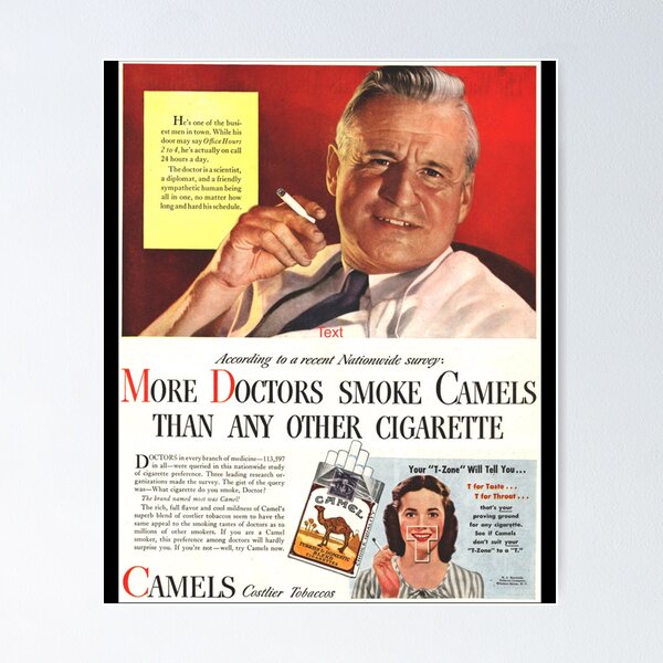 Item preview, Camel Cigarette Ad _quot_Doctors Smoke Camels_quot_   designed and sold by ShirtsSchmirts.