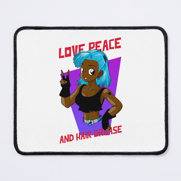 Item preview, Blue Anime Brown Girl Black Woman Afro Boss Love Peace Action Hero Manga designed and sold by CreatedbyJR.