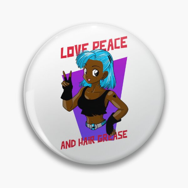 Item preview, Blue Anime Brown Girl Black Woman Afro Boss Love Peace Action Hero Manga designed and sold by CreatedbyJR.