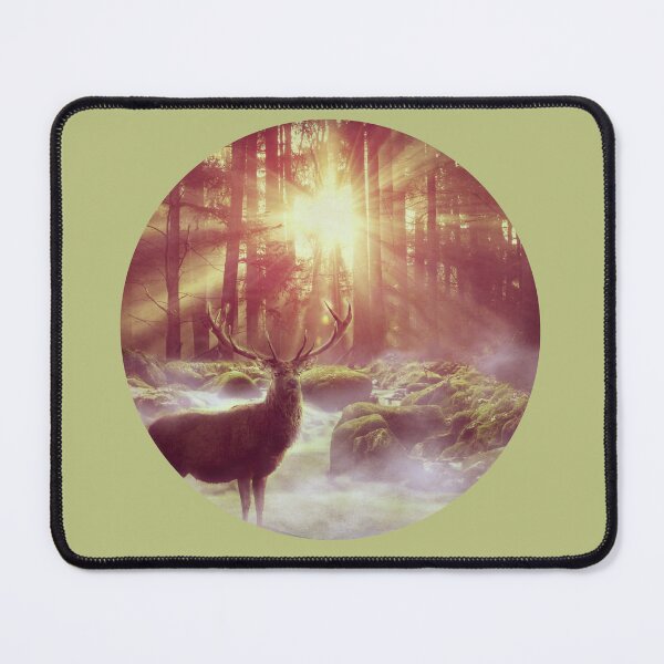 Item preview, Deer In Forest At Sunrise Contemporary Art designed and sold by Sandy Richter.
