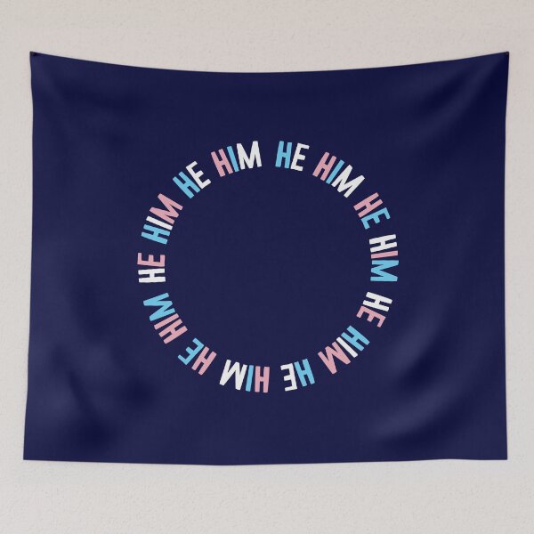 Item preview, HE / HIM trans LGBTQI pronouns trans pride colors designed and sold by incurablehippie.