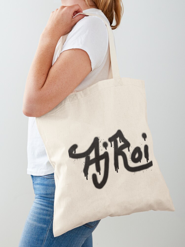 Thumbnail 1 of 5, Tote Bag, Aj Roi spray can dripping tag (black) designed and sold by AjRoi.