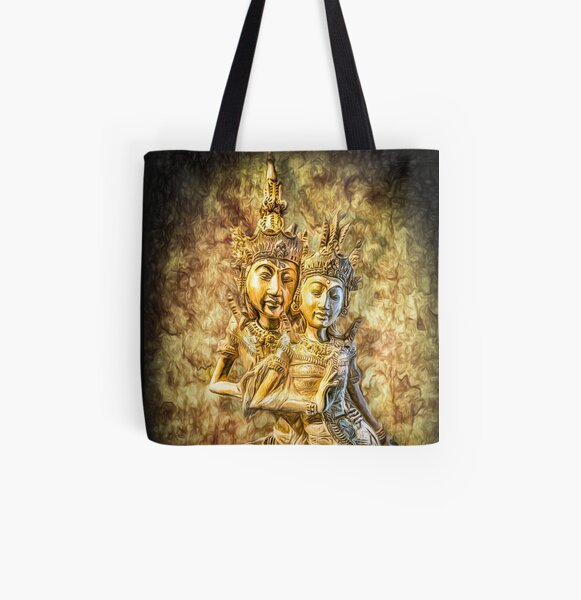 Bali Dancers All Over Print Tote Bag