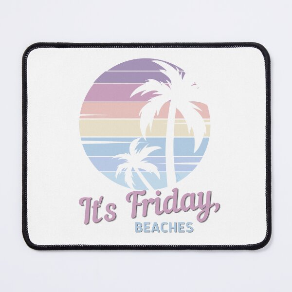Item preview, It's Friday Beaches- Vintage Tropical Sunset, Beach Love The Summer Vibes, Summer Vacation designed and sold by Sun Sand & Sea Art.