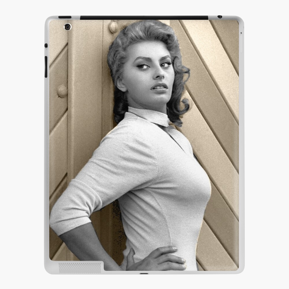 Sophia Loren in front of a wooden door Poster by carmencuarzo