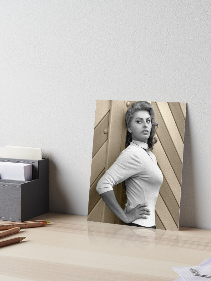 Sophia Loren in front of a wooden door Poster by carmencuarzo