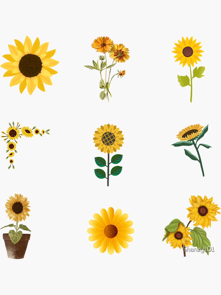 Sunflower Sticker Packs Sticker For Sale By Shanzy101 Redbubble 9286