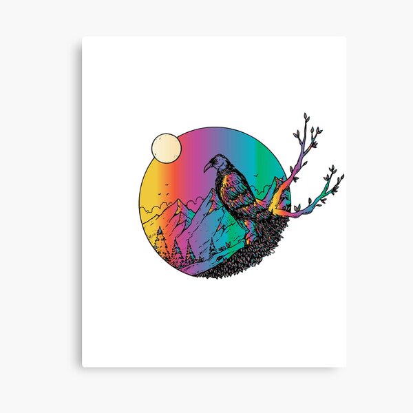 mountain moon wild birds Canvas Print