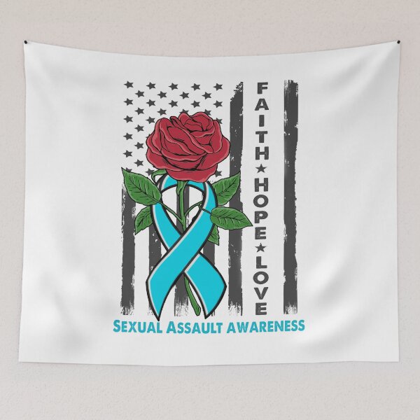 Item preview, Faith Hope Love Sexual Assault Awareness American Flag designed and sold by Kohend.