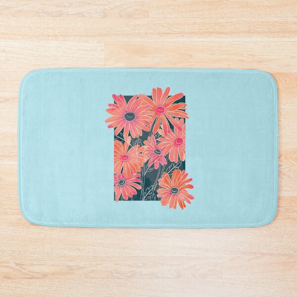 Item preview, Multicolored watercolor flowers on a blue background designed and sold by Siara Torres Díaz.