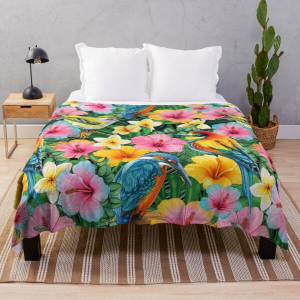 Item preview, Colorful Hibiscus Flowers and Tropical Birds designed and sold by silviaol.