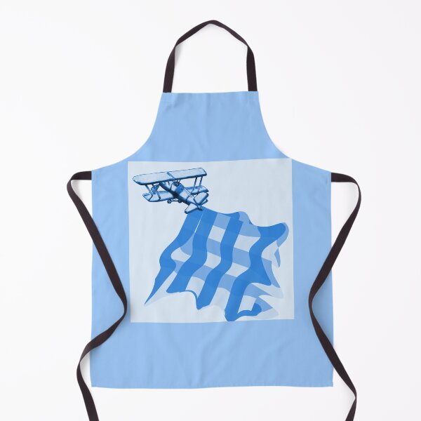 Item preview, Biplane pulling checked banner in blue designed and sold by CheranY.