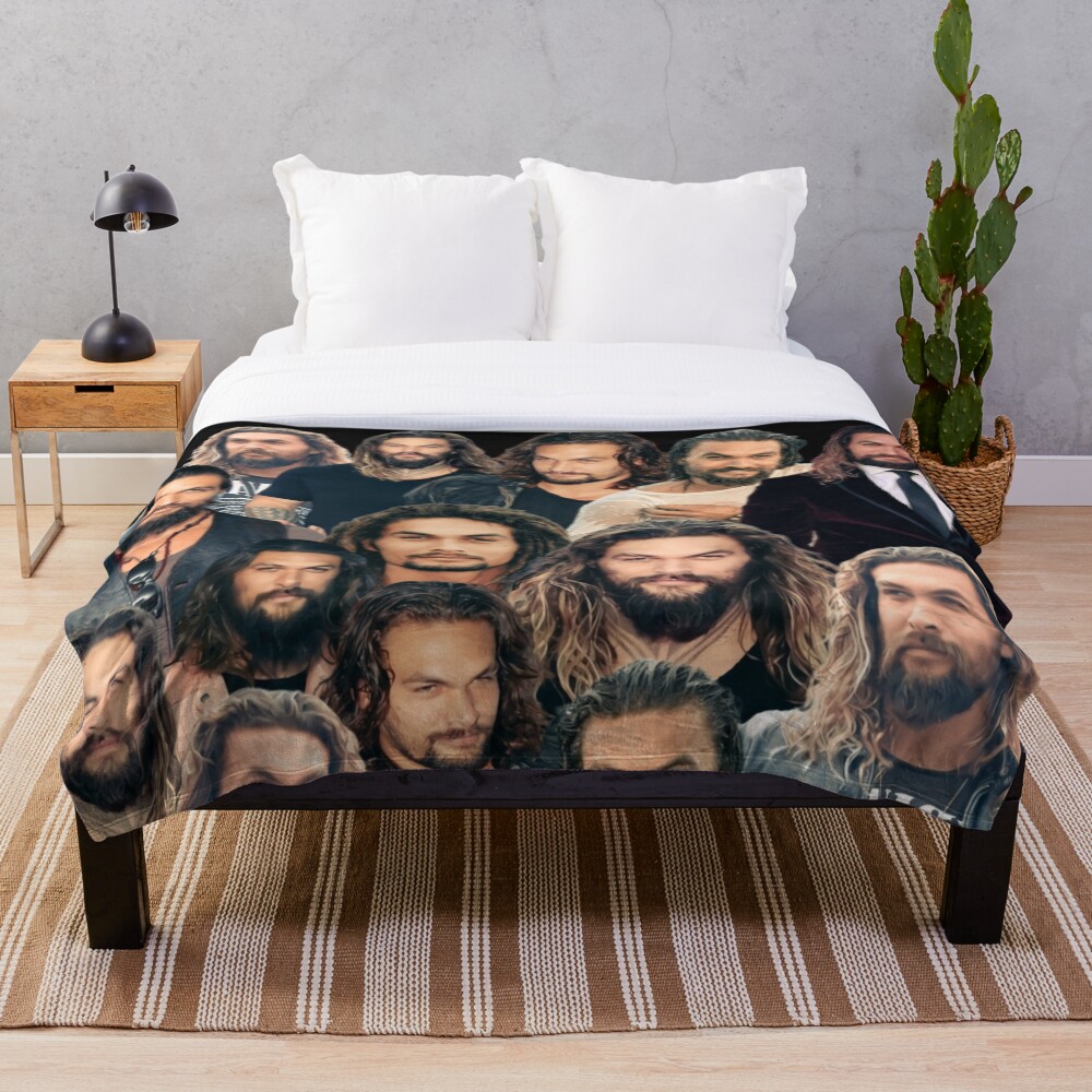 "Jason Momoa, ORIGNAL Willow Days, Jason Momoa Collage" Throw Blanket