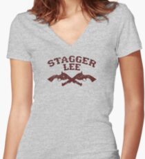 Stagger Lee - Crossed Pistols Edition Women's Fitted V-Neck T-Shirt
