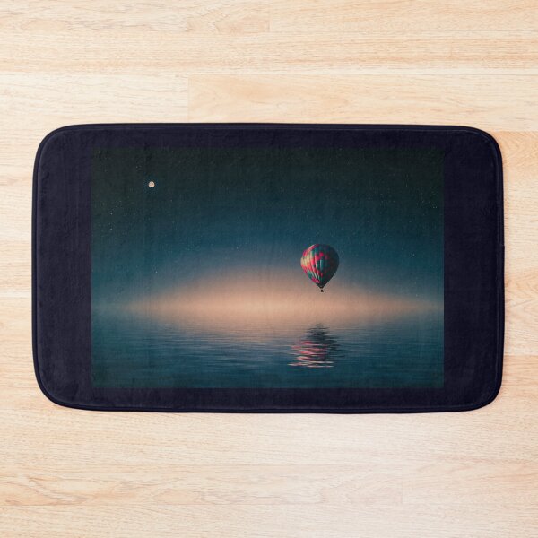 Item preview, Serene Moon and Hot Air Balloon over water  designed and sold by TheMajesTee.