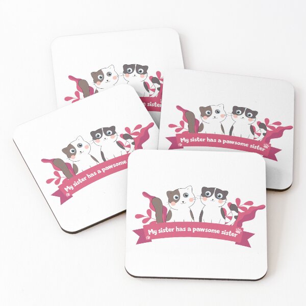 Item preview, My sister has a Pawsome sister Sisters Day Best Friends Cat Meow Paw Design designed and sold by QuanJewelry.
