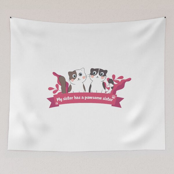 Item preview, My sister has a Pawsome sister Sisters Day Best Friends Cat Meow Paw Design designed and sold by QuanJewelry.