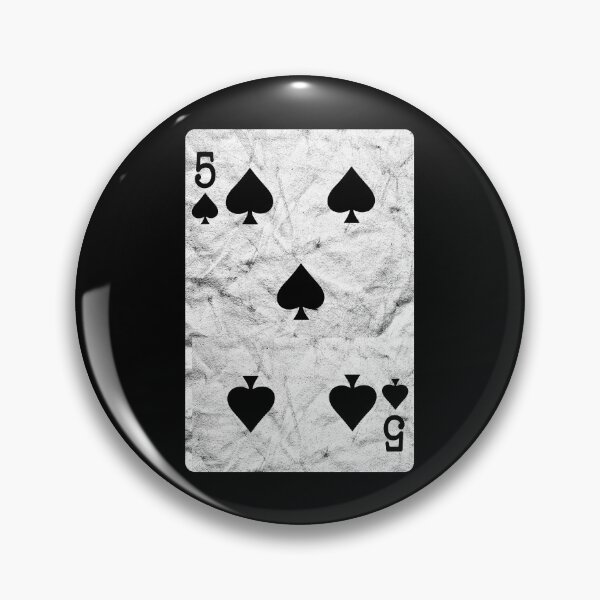 Item preview, Playing Cards 5 of Spades (distressed design) designed and sold by siggyspatsky.