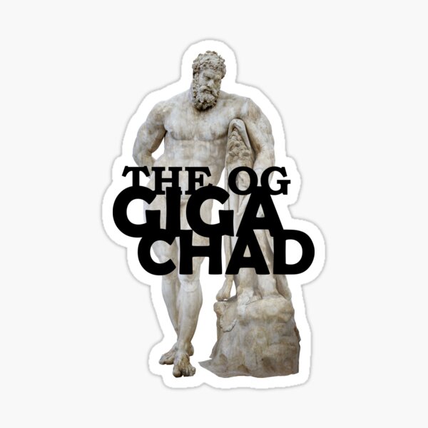 Giga Chad Meme Decal Sticker Chad Thundercock Meme Sticker Meme Gifts 