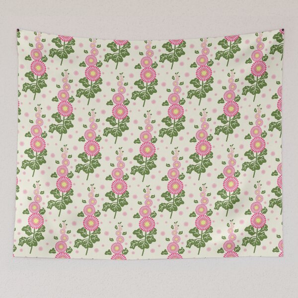 Aperçu de l'œuvre Fleur rose trémière à l'ancienne créée et vendue par FrancesPoff.