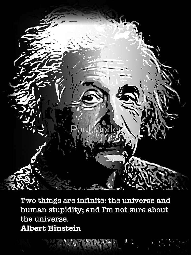 Albert Einstein Menschliche Dummheit Grusskarte Von Pjmorley Redbubble