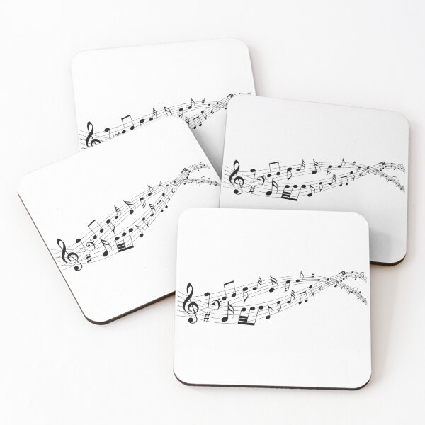 Item preview, Black and White Music Notes Print designed and sold by JoyforU.
