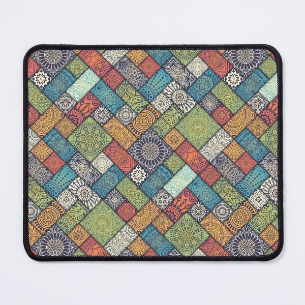 Item preview, Mixed Colors Indian Diagonal Floral Tiles pattern designed and sold by Art-by-Geoff.