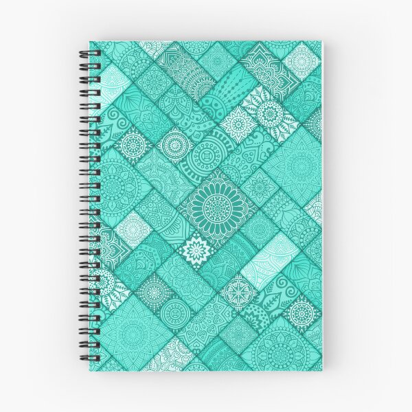 Item preview, Aqua Colors Indian Diagonal Floral Tiles pattern designed and sold by Art-by-Geoff.