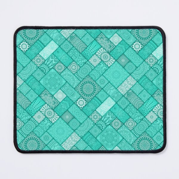 Item preview, Aqua Colors Indian Diagonal Floral Tiles pattern designed and sold by Art-by-Geoff.