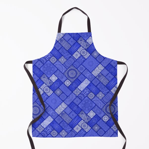 Item preview, Shades of Blue Indian Diagonal Floral Tiles pattern designed and sold by Art-by-Geoff.