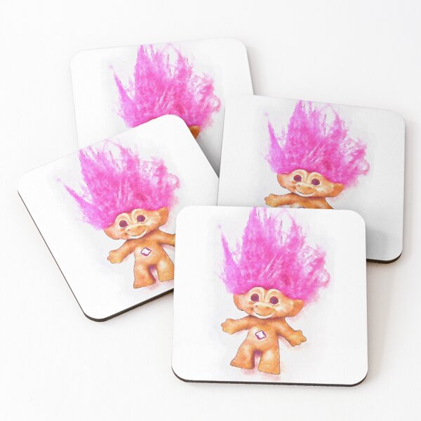 Item preview, Pink Luck Troll Doll Watercolor designed and sold by Roguejackalope.