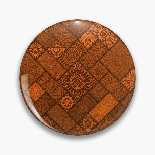 Item preview, Shades of Brown Indian Diagonal Floral Tiles pattern designed and sold by Art-by-Geoff.