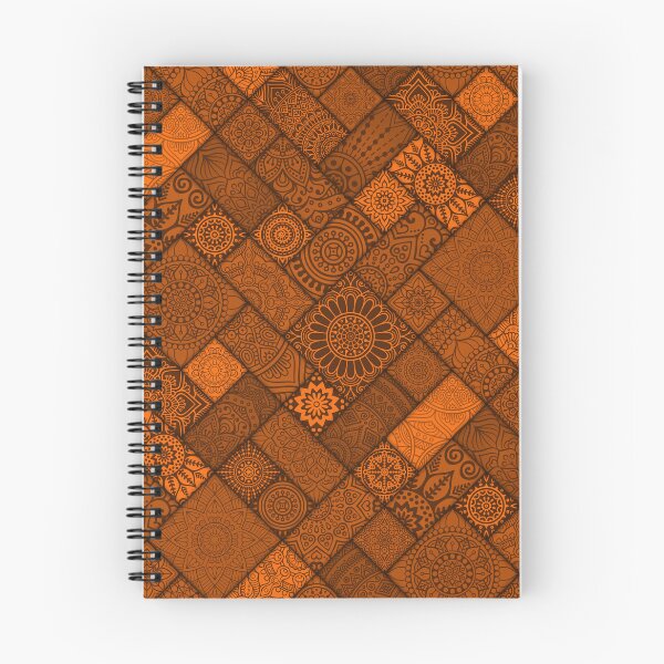 Item preview, Shades of Brown Indian Diagonal Floral Tiles pattern designed and sold by Art-by-Geoff.