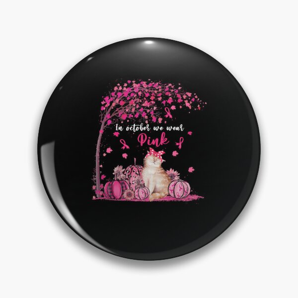 Item preview, In October We Wear Pink Pumpkin Cat Breast Cancer Awareness designed and sold by KimberlyOppen.